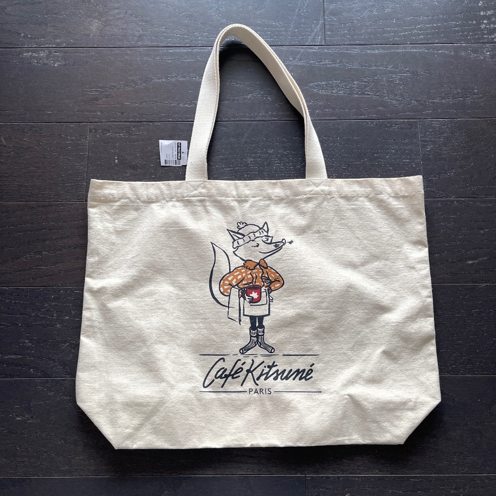 BNWT Cafe Kitsune Canvas fox tote bag